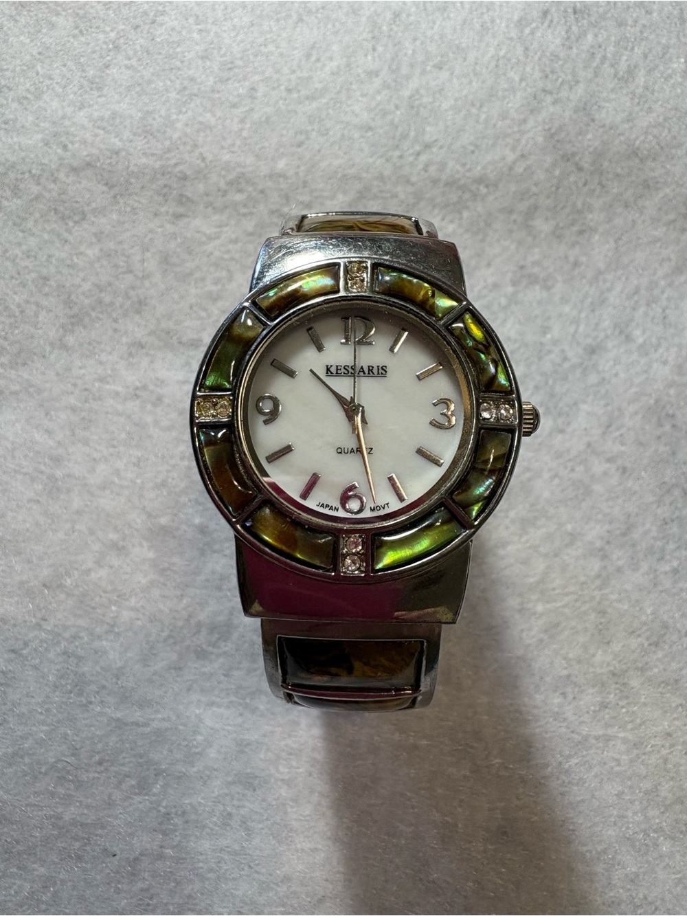 Kessaris Women’s Iridescent Abalone Inlay Watch - Needs Battery!